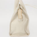 BALLY Hand Bag Leather White Gold Auth bs30959-3