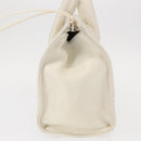 BALLY Hand Bag Leather White Gold Auth bs30959-4