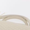 BALLY Hand Bag Leather White Gold Auth bs30959-8