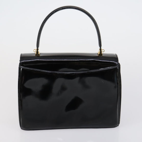 BALLY Hand Bag Leather Enamel 2 Set Beige Black Auth bs30960