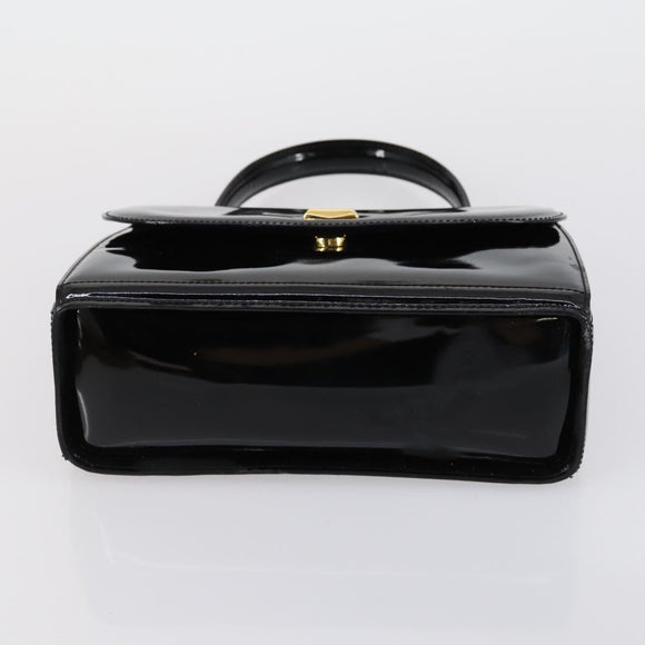 BALLY Hand Bag Leather Enamel 2 Set Beige Black Auth bs30960