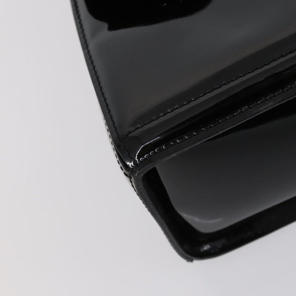 BALLY Hand Bag Leather Enamel 2 Set Beige Black Auth bs30960