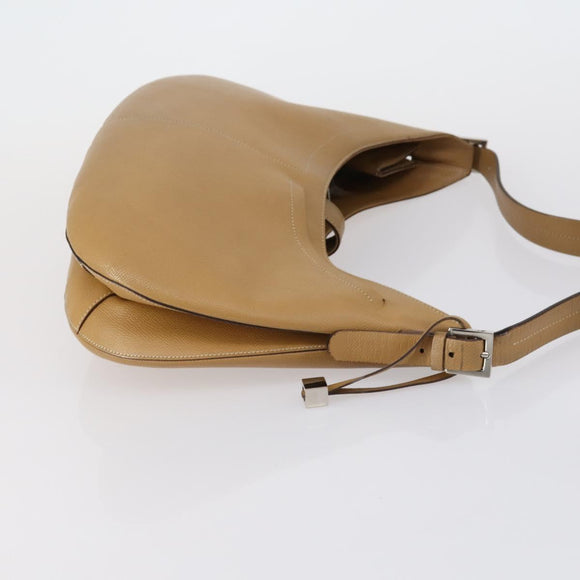 BALLY Hand Bag Leather Enamel 2 Set Beige Black Auth bs30960