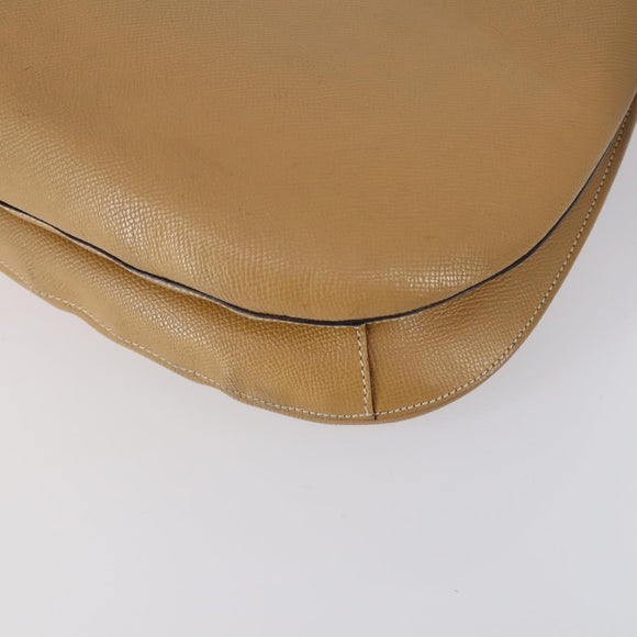 BALLY Hand Bag Leather Enamel 2 Set Beige Black Auth bs30960