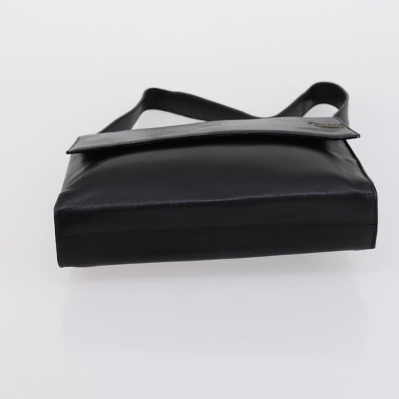 BALLY Hand Bag Leather 2 Set Black Auth bs30961