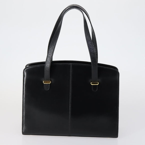 BALLY Hand Bag Leather 2 Set Black Auth bs30961