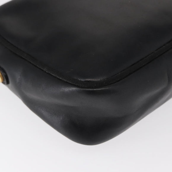 Salvatore Ferragamo Vala Shoulder Bag Leather Black Gold Auth bs30964