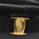 Salvatore Ferragamo Vala Shoulder Bag Leather Black Gold Auth bs30964-19