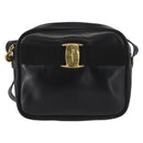 Salvatore Ferragamo Vala Shoulder Bag Leather Black Gold Auth bs30964-13