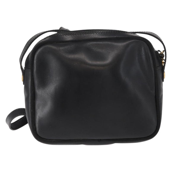 Salvatore Ferragamo Vala Shoulder Bag Leather Black Gold Auth bs30964