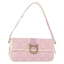 Salvatore Ferragamo Gancini Shoulder Bag Canvas Pink Gold Auth bs30965-1