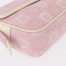 Salvatore Ferragamo Gancini Shoulder Bag Canvas Pink Gold Auth bs30965-10