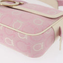 Salvatore Ferragamo Gancini Shoulder Bag Canvas Pink Gold Auth bs30965-11