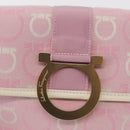 Salvatore Ferragamo Gancini Shoulder Bag Canvas Pink Gold Auth bs30965-14