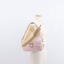 Salvatore Ferragamo Gancini Shoulder Bag Canvas Pink Gold Auth bs30965-22
