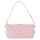 Salvatore Ferragamo Gancini Shoulder Bag Canvas Pink Gold Auth bs30965-3