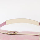 Salvatore Ferragamo Gancini Shoulder Bag Canvas Pink Gold Auth bs30965-8