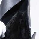 Salvatore Ferragamo Gancini Shoulder Bag Leather Black Silver Auth bs30966-17