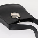 Salvatore Ferragamo Gancini Shoulder Bag Leather Black Silver Auth bs30966-6