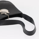 Salvatore Ferragamo Gancini Shoulder Bag Leather Black Silver Auth bs30966-7