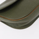 Christian Dior Shoulder Bag Leather Green gold Auth bs30968-9