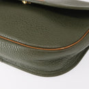 Christian Dior Shoulder Bag Leather Green gold Auth bs30968-14