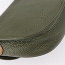 Christian Dior Shoulder Bag Leather Green gold Auth bs30968-15