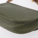 Christian Dior Shoulder Bag Leather Green gold Auth bs30968-16