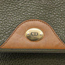 Christian Dior Shoulder Bag Leather Green gold Auth bs30968-17