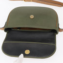 Christian Dior Shoulder Bag Leather Green gold Auth bs30968-10