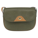 Christian Dior Shoulder Bag Leather Green gold Auth bs30968-13