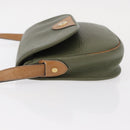 Christian Dior Shoulder Bag Leather Green gold Auth bs30968-4