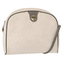 Christian Dior Honeycomb Canvas Shoulder Bag PVC White gold Auth bs30970-1