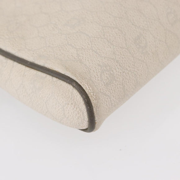 Christian Dior Honeycomb Canvas Shoulder Bag PVC White gold Auth bs30970