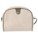 Christian Dior Honeycomb Canvas Shoulder Bag PVC White gold Auth bs30970-2