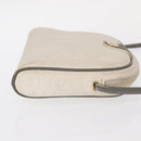 Christian Dior Honeycomb Canvas Shoulder Bag PVC White gold Auth bs30970-4