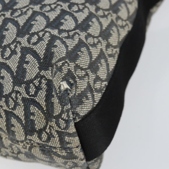 Christian Dior Trotter Canvas Shoulder Bag Navy Silver Auth bs30973