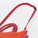 Christian Dior Diorissimo Hand Bag Leather 2way Orange Gold Auth bs30974-10