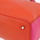 Christian Dior Diorissimo Hand Bag Leather 2way Orange Gold Auth bs30974-12