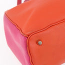 Christian Dior Diorissimo Hand Bag Leather 2way Orange Gold Auth bs30974-13