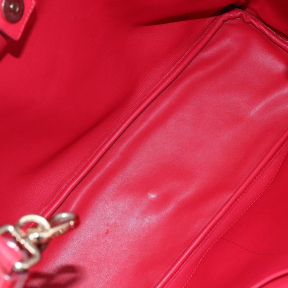 Christian Dior Diorissimo Hand Bag Leather 2way Orange Gold Auth bs30974