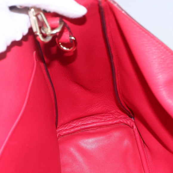 Christian Dior Diorissimo Hand Bag Leather 2way Orange Gold Auth bs30974