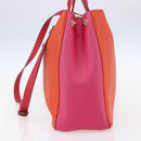 Christian Dior Diorissimo Hand Bag Leather 2way Orange Gold Auth bs30974-5