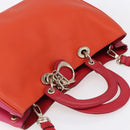 Christian Dior Diorissimo Hand Bag Leather 2way Orange Gold Auth bs30974-6