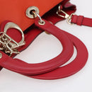 Christian Dior Diorissimo Hand Bag Leather 2way Orange Gold Auth bs30974-7
