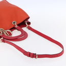 Christian Dior Diorissimo Hand Bag Leather 2way Orange Gold Auth bs30974-9