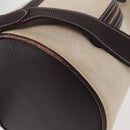 HERMES Sac Marine Recife MM Shoulder Bag Canvas Leather Beige Auth bs30975-13