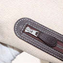 HERMES Sac Marine Recife MM Shoulder Bag Canvas Leather Beige Auth bs30975-21