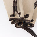 HERMES Sac Marine Recife MM Shoulder Bag Canvas Leather Beige Auth bs30975-6