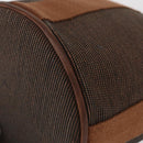 HERMES Sakso PM Hand Bag Canvas Brown Auth bs30976-15